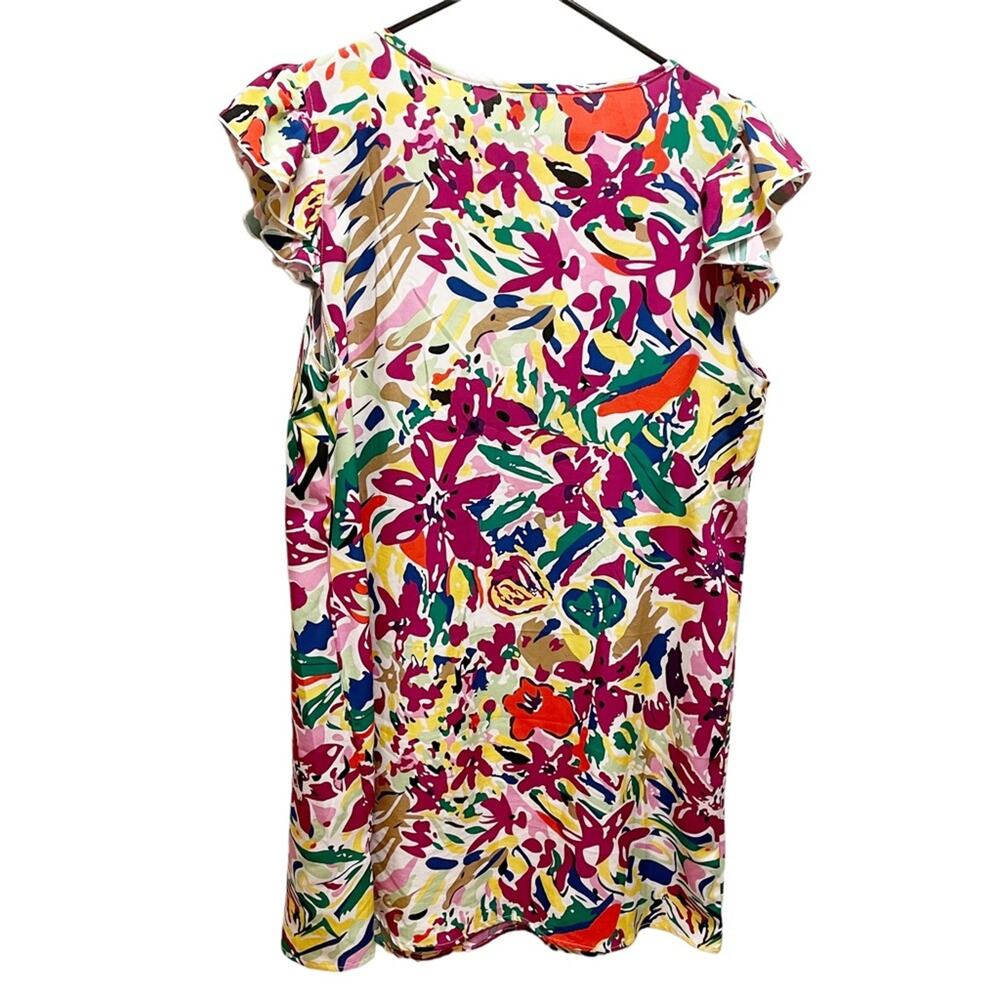 SHEIN VCAY Plus Multicolor Floral Print Cap Sleeve Sheath Dress 0XL - Picture 7 of 8